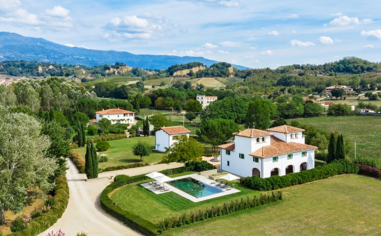 Viesca Estate in Tuscany aerial view