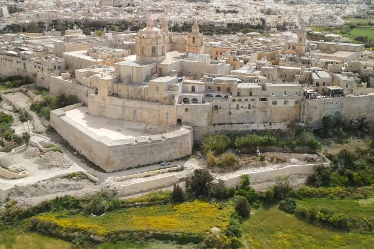 The ancient walled city of Mdina in Malta