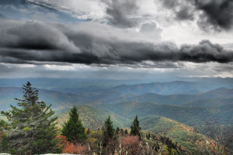 View of the Blue Ridge Mountains in North Carolina