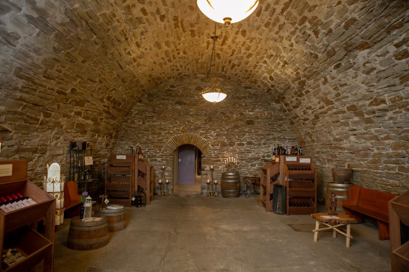 rustic tasting room at South Shore Wine Company